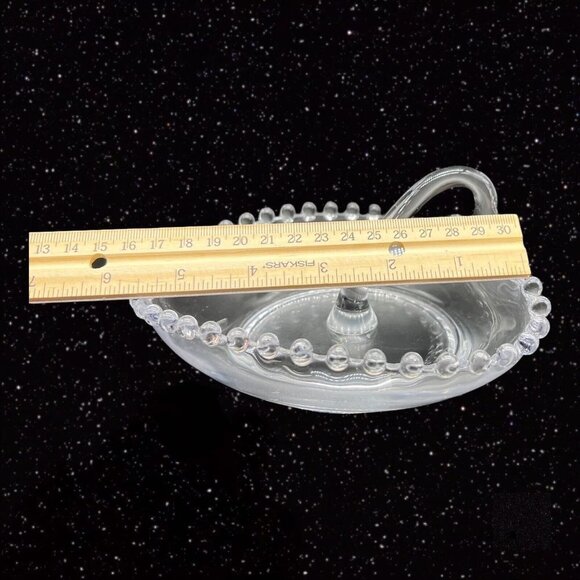 Vintage Candlewick Heart Shaped Nappy Candy Dish Clear Glass Beaded 5.5”W 3”T - Picture 10 of 10